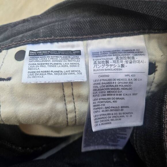 Levi's Strauss black slim straight denim men's jeans 28x30 - Picture 12 of 14